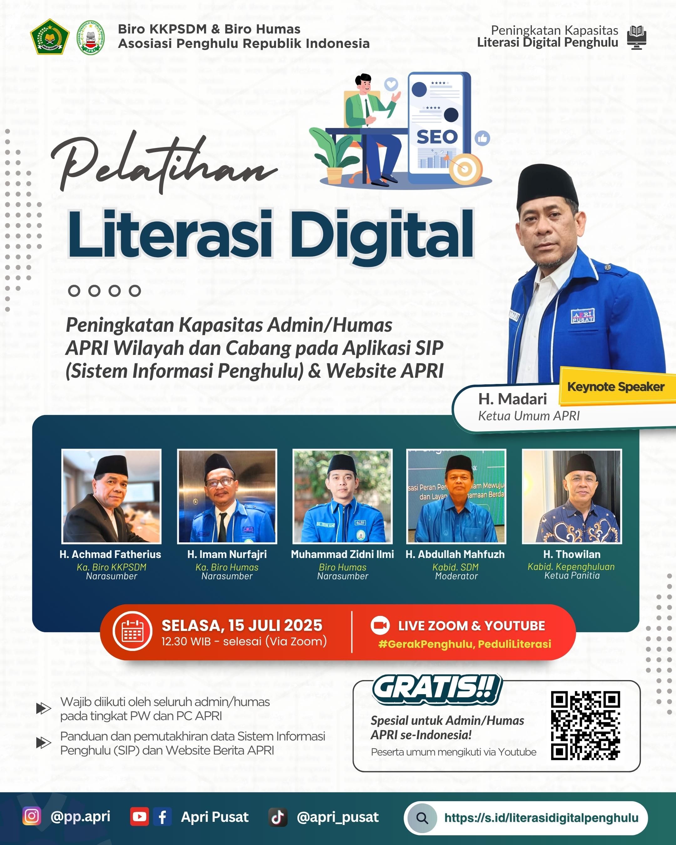 APRI Selenggarakan Peningkatan Kapasitas Admin SIP dan Humas se-Indonesia Secara Daring