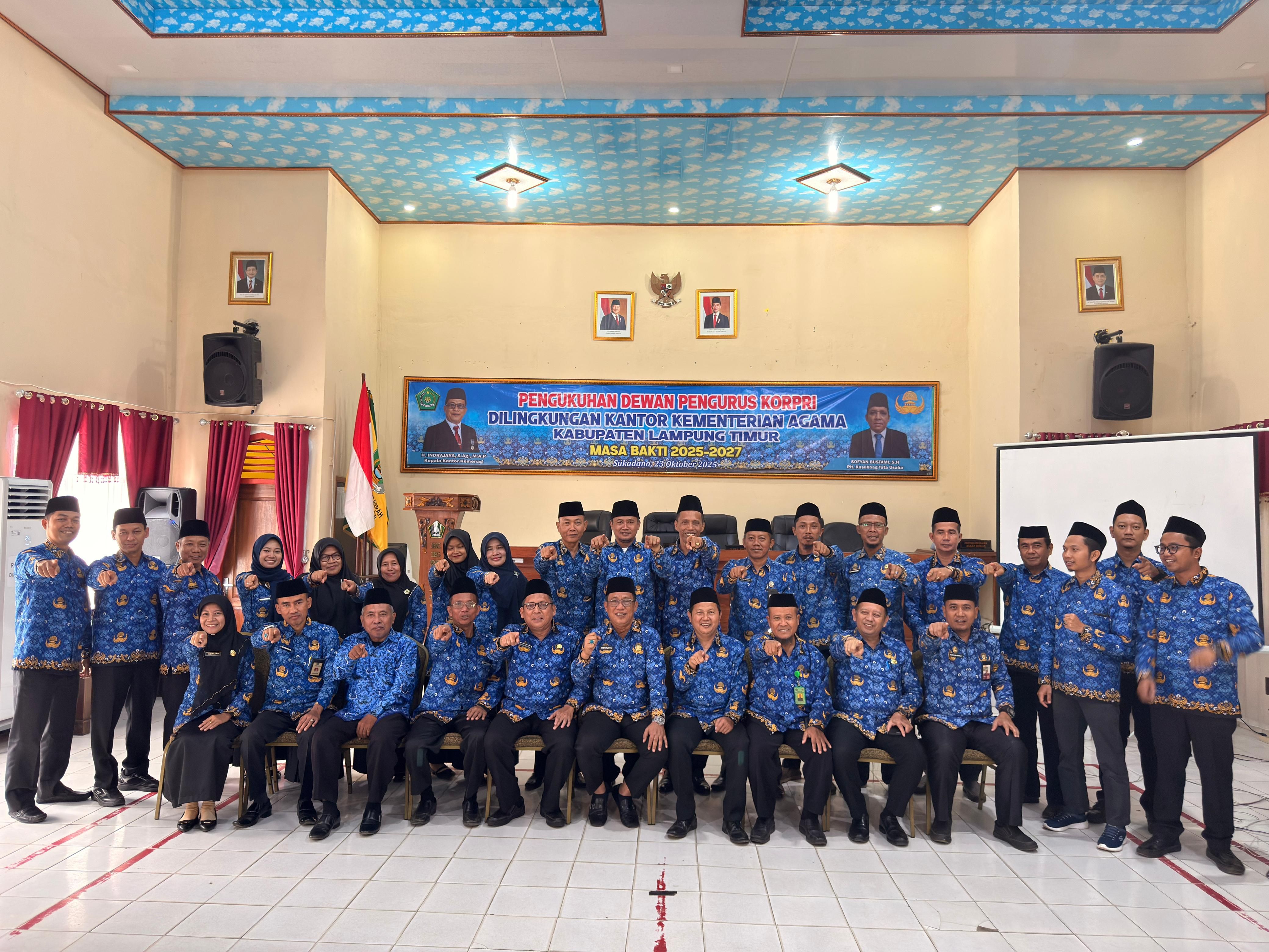Penyuluh Agama KUA Batanghari Hadiri Pengukuhan Pengurus KORPRI Kemenag Lampung Timur