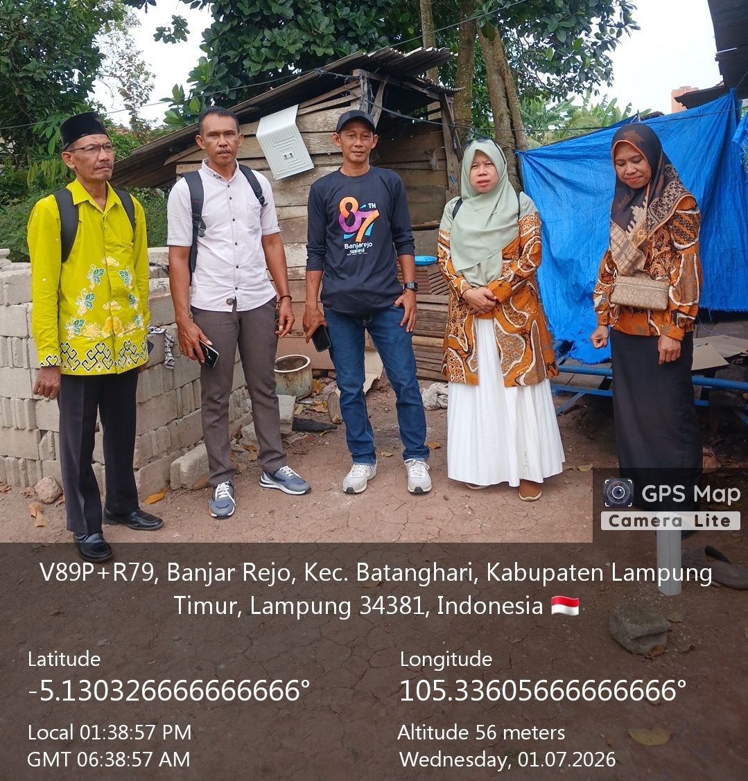 Penyuluh Agama KUA Batanghari Lakukan Pengambilan Data Lokasi Tanah Wakaf di Desa Banjarrejo