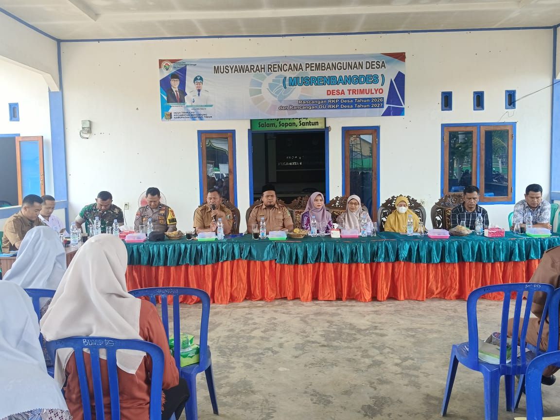 Penyuluh Agama Islam KUA Sekampung Hadiri dan Membersamai Musrenbangdes Desa Trimulyo