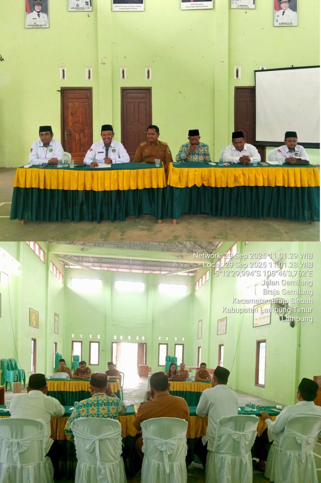 Kepala Kantor Urusan Agama (KUA) dan Pegawai KUA Braja Selebah Lakukan Sosialisasi Regulasi dan Tupoksi KUA di Aula Desa Braja Gemilang Braja Selebah