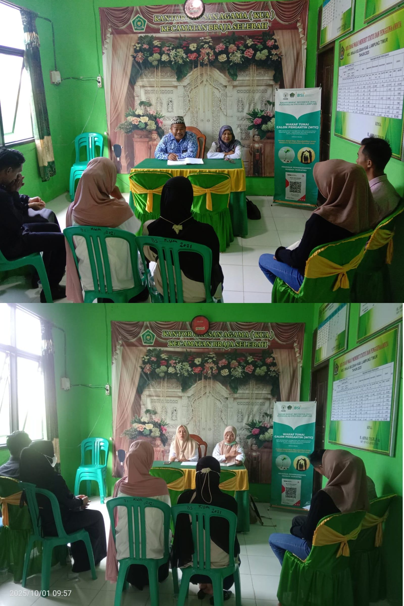 Kantor Urusan Agama (KUA) Braja Selebah melaksanakan kegiatan Bimbingan Perkawinan (BINWIN) bagi calon pengantin