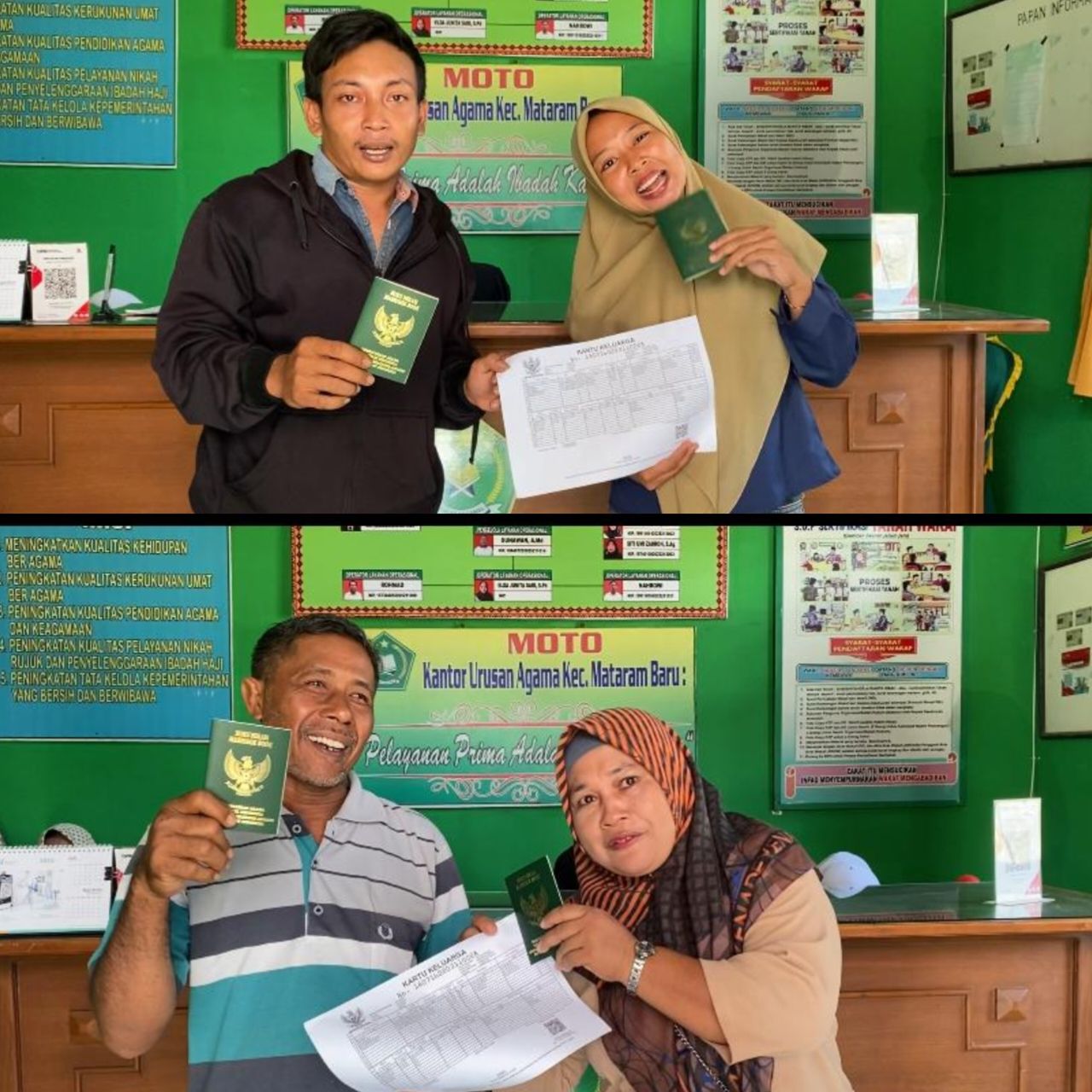 Bahagia dan Lega, Peserta Sidang Isbat Nikah Terpadu Terima Buku Nikah di KUA Mataram Baru