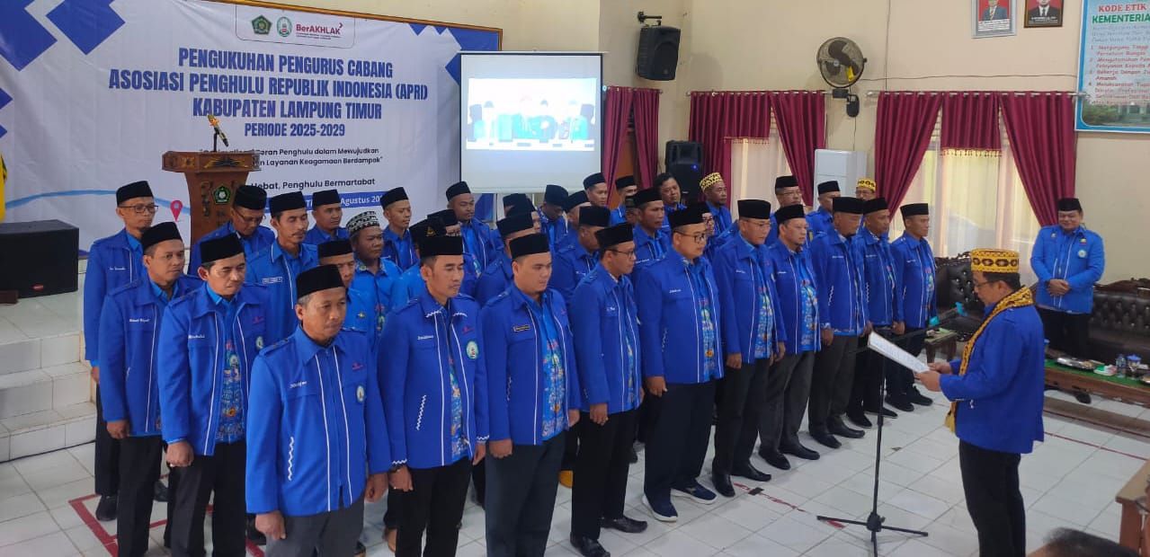 Tingkatkan Kinerja Penghulu, APRI Lampung Timur Kukuhkan Pengurus Baru